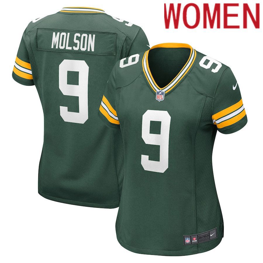 Women Green Bay Packers #9 JJ Molson Nike Green Player Game NFL Jersey